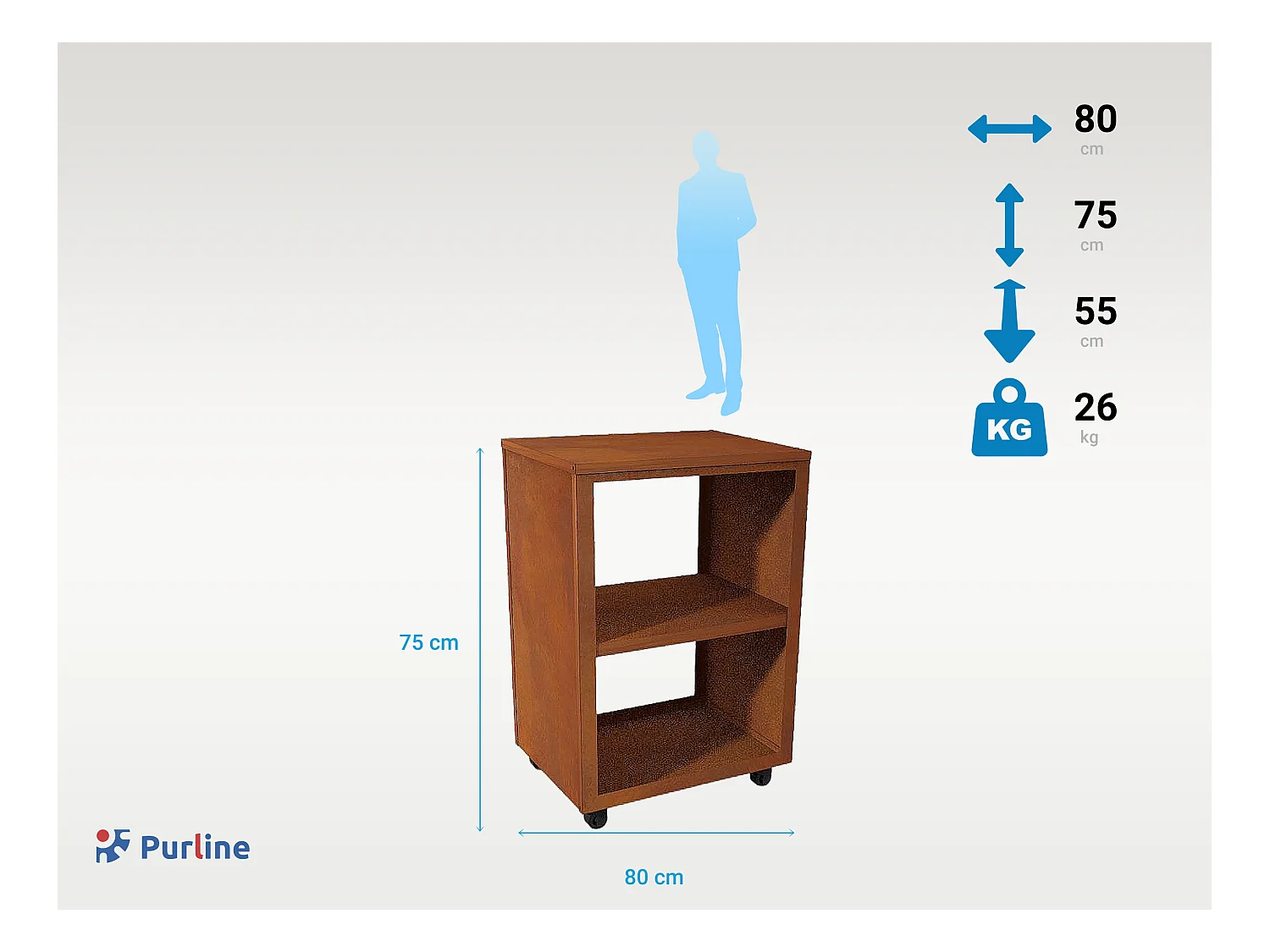 Table d'appoint pour barbecue en acier corten