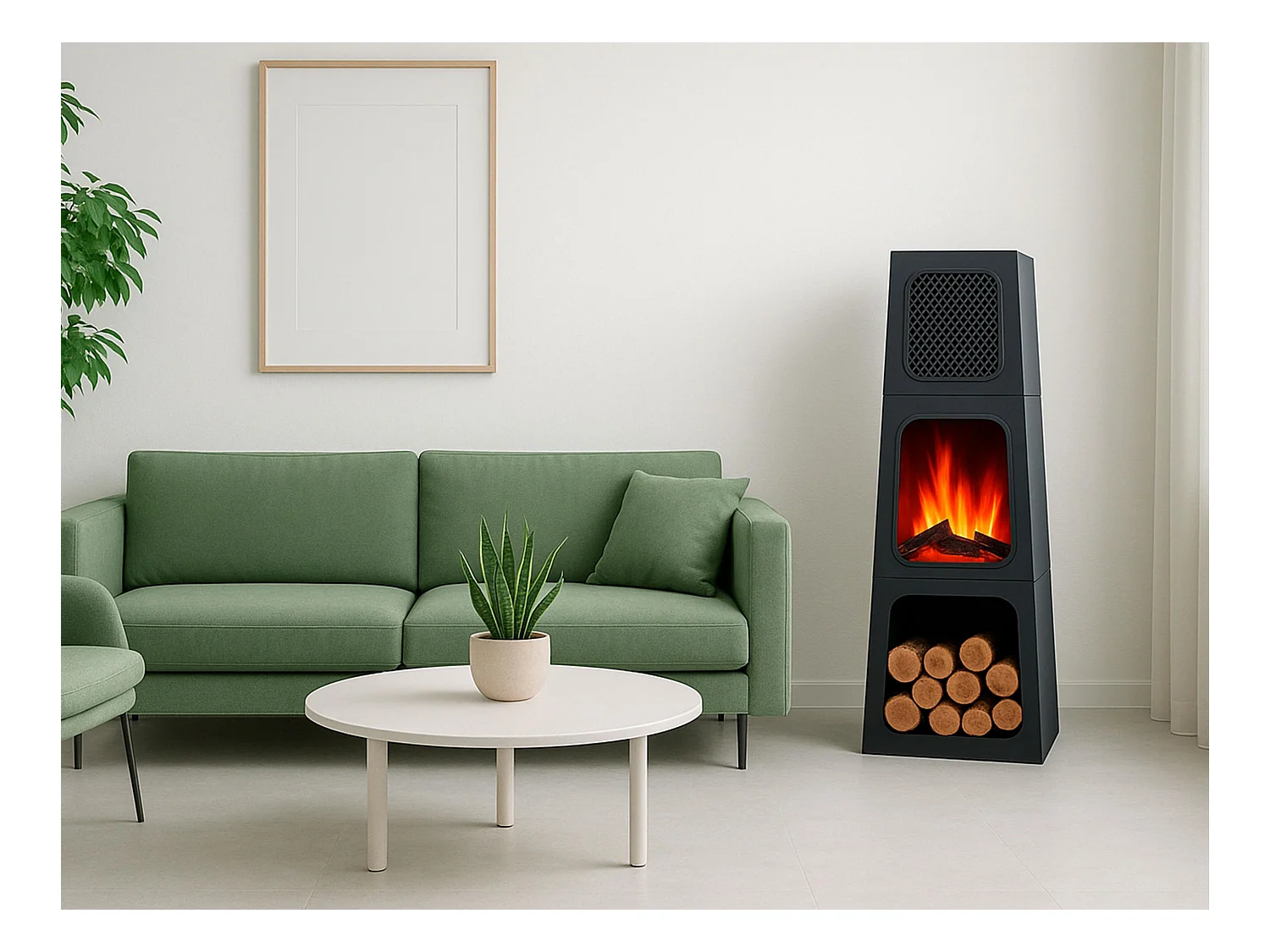 Poêle électrique pyramidale d'intérieur