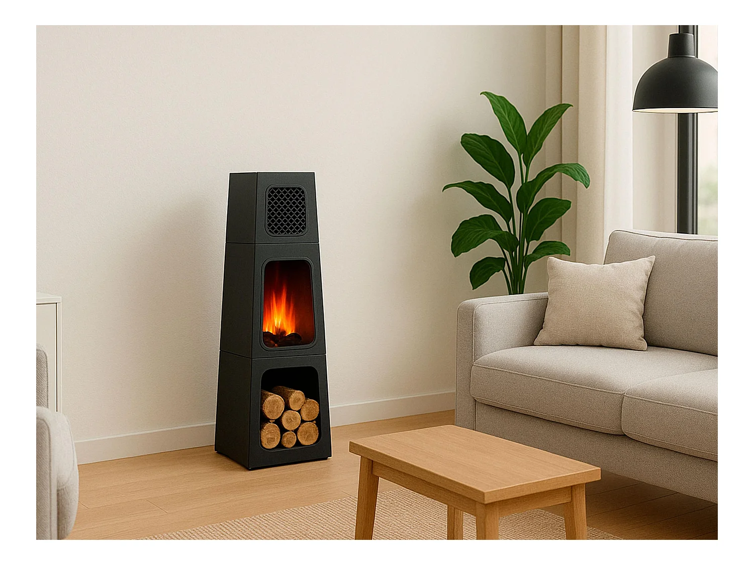 Poêle électrique pyramidale d'intérieur