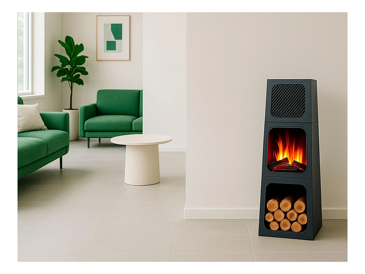 Poêle électrique pyramidale d'intérieur