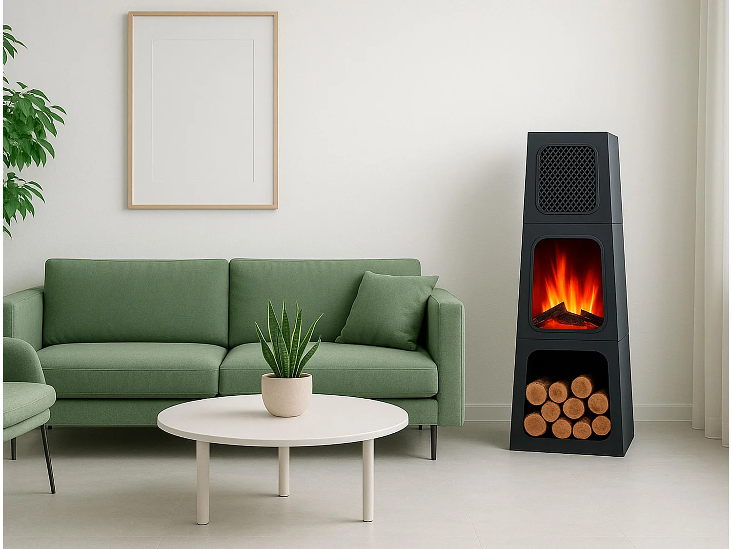 Poêle électrique pyramidale d'intérieur