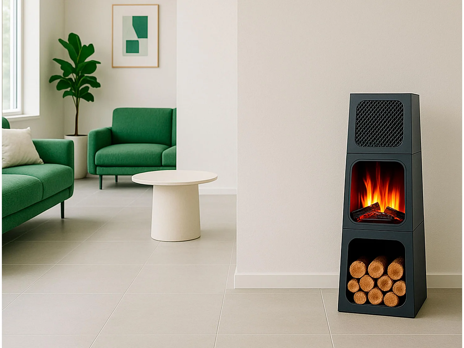 Poêle électrique pyramidale d'intérieur