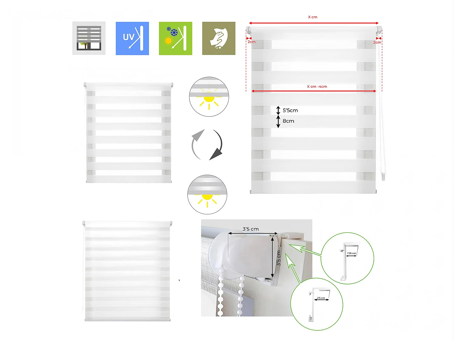 Store enrouleur Polyester Translucide 47x180