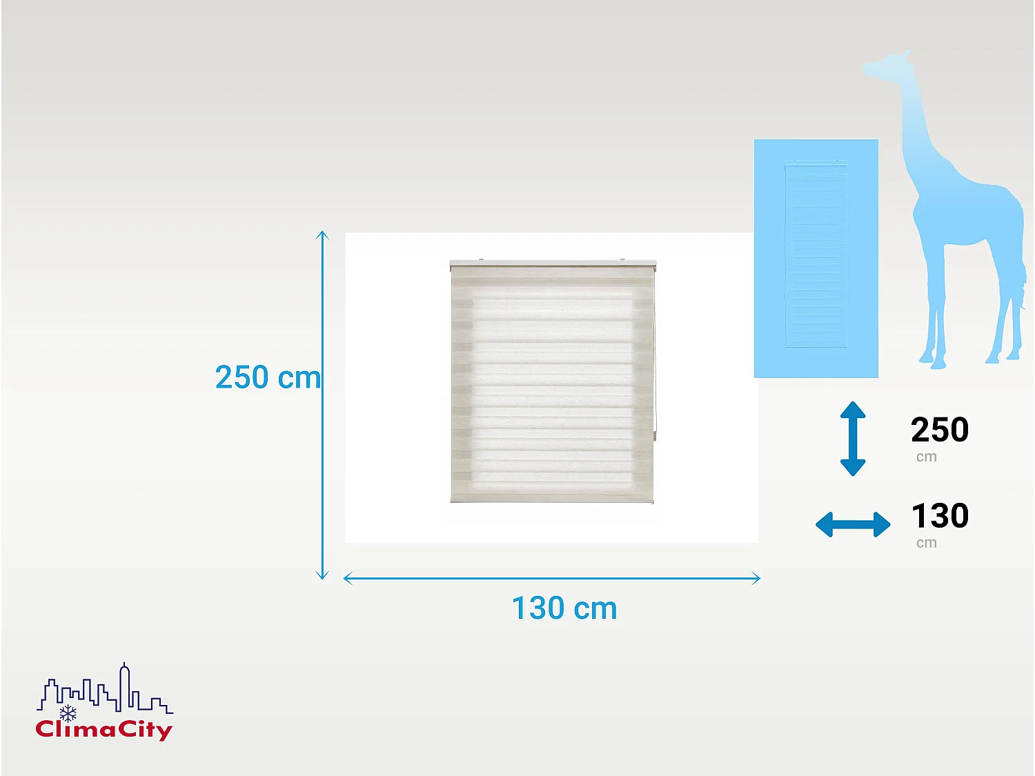 Tweekleurig dag- en nachtrolgordijn met dubbele weving en handketting