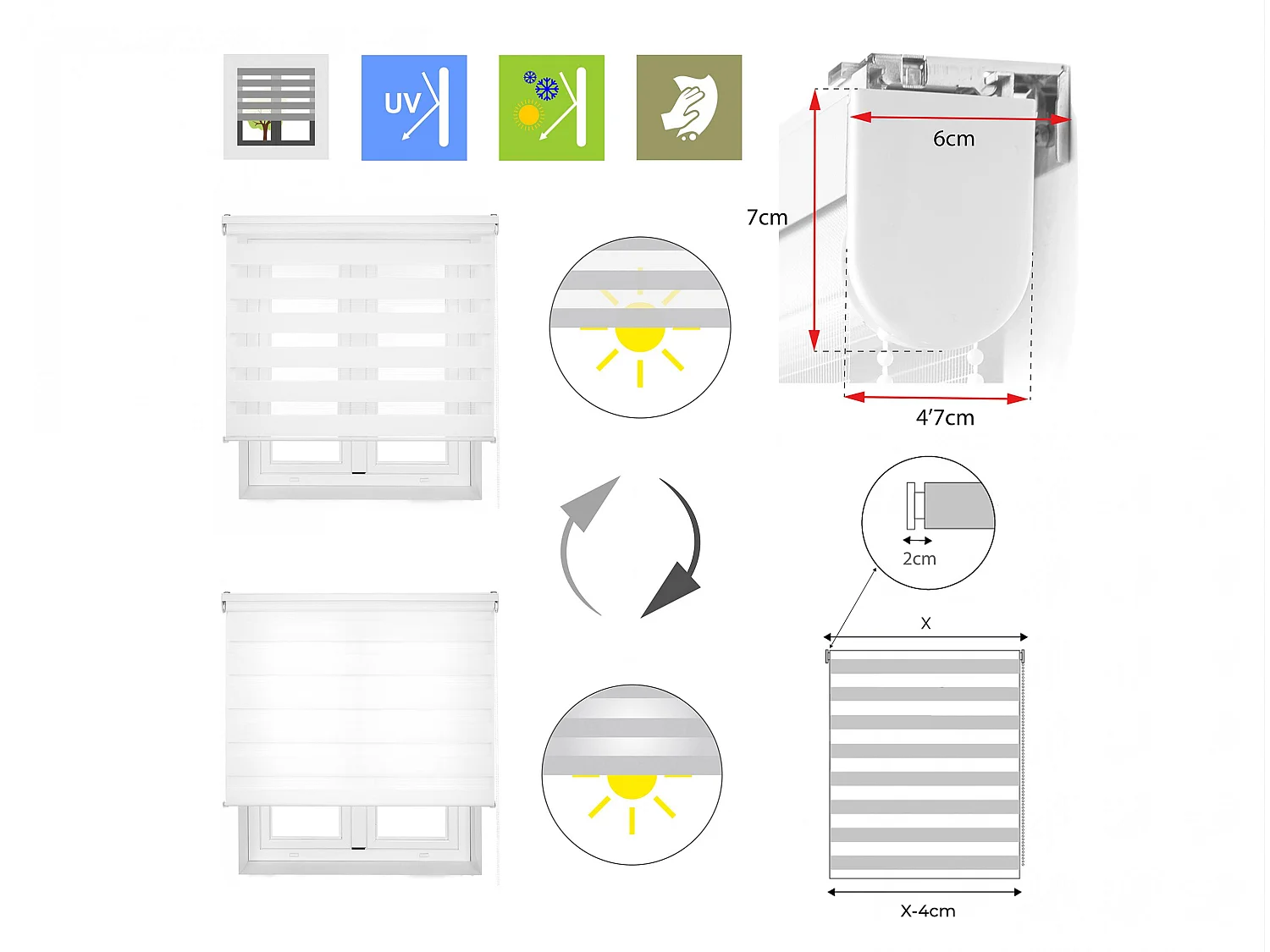 Store enrouleur Polyester Translucide 130x250