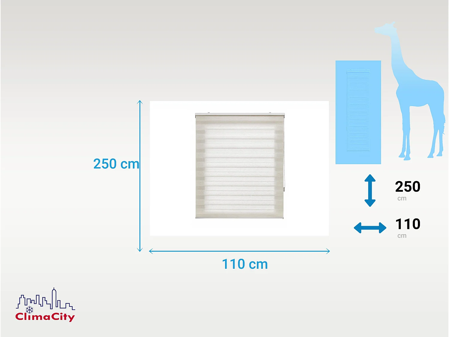 Tweekleurig dag- en nachtrolgordijn met dubbele weving en handketting