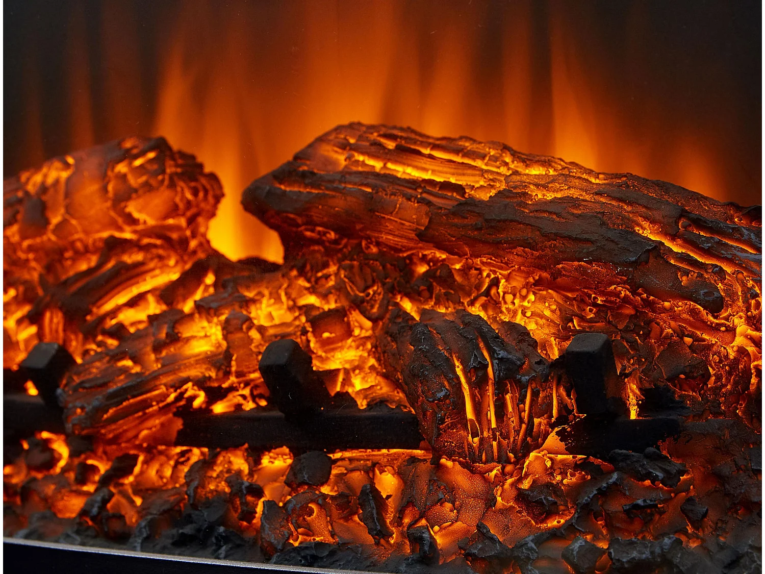 Cheminée électrique 2kW en verre trempé plat avec télécommande et flamme réglable