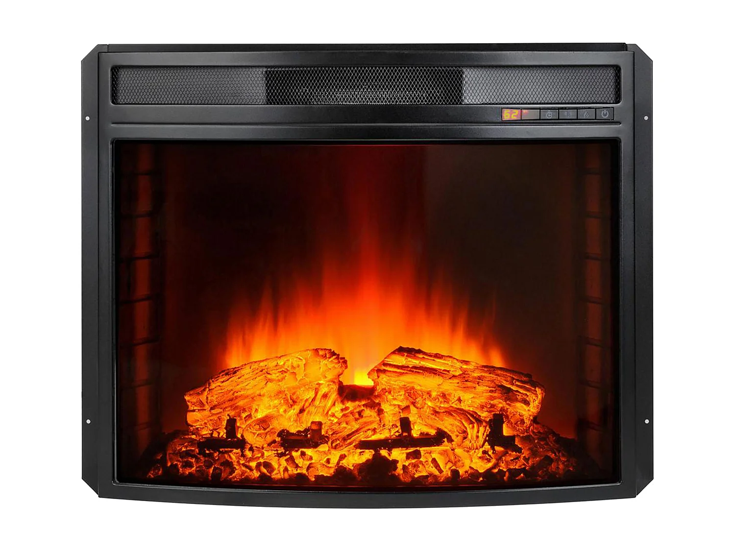 Cheminée électrique 2kW en verre trempé plat avec télécommande et flamme réglable