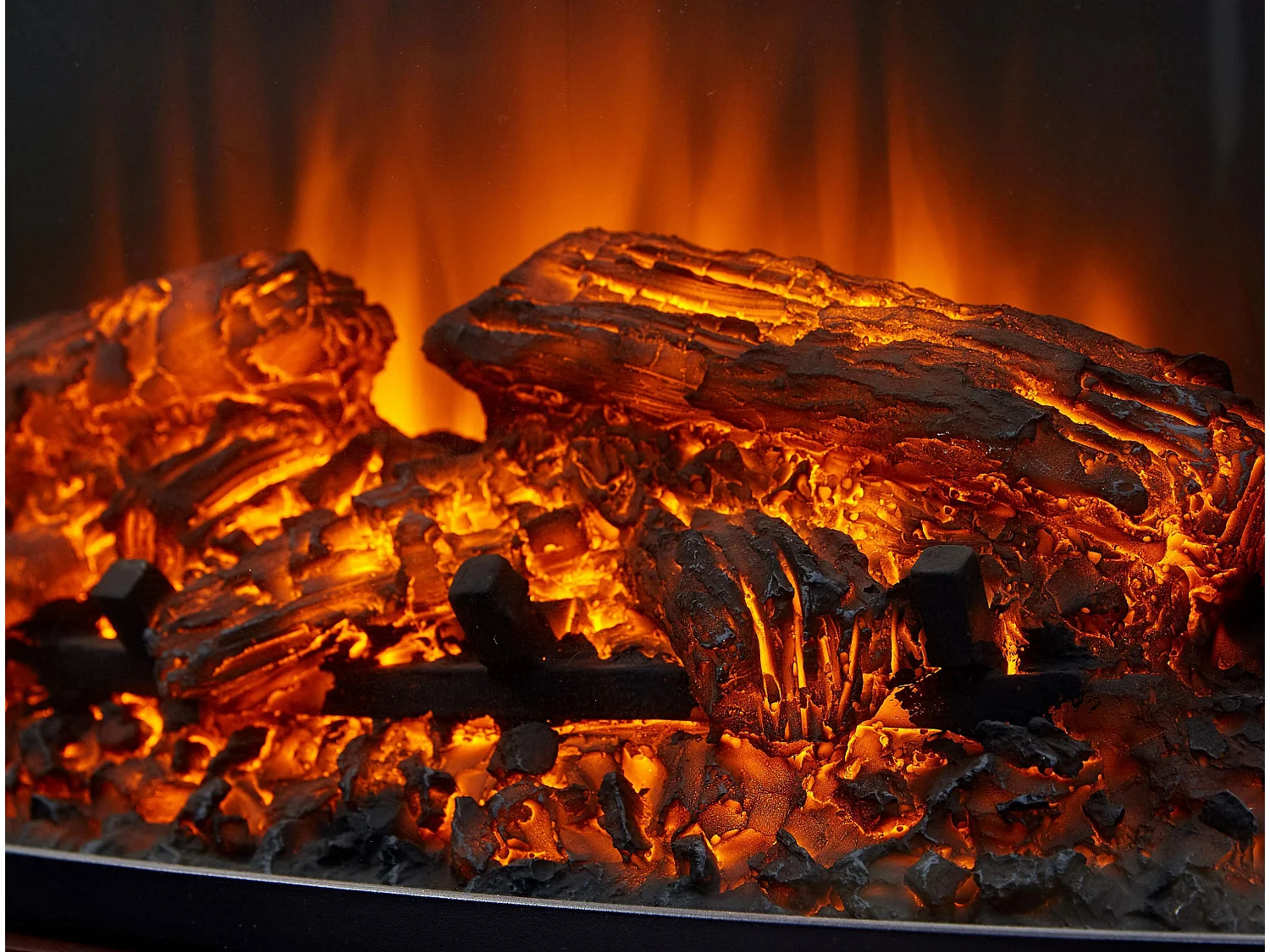 Cheminée électrique 2kW en verre trempé plat avec télécommande et flamme réglable