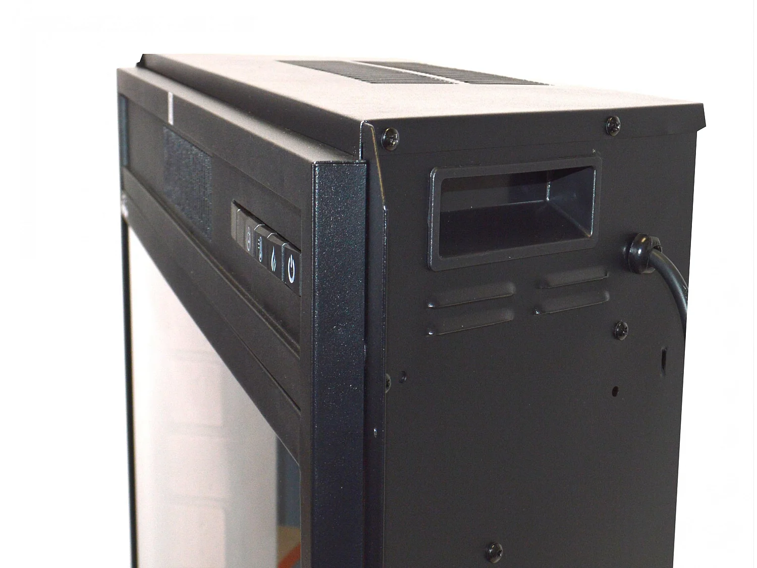 2kW elektrische haard in vlak gehard glas met afstandsbediening en regelbare vlam