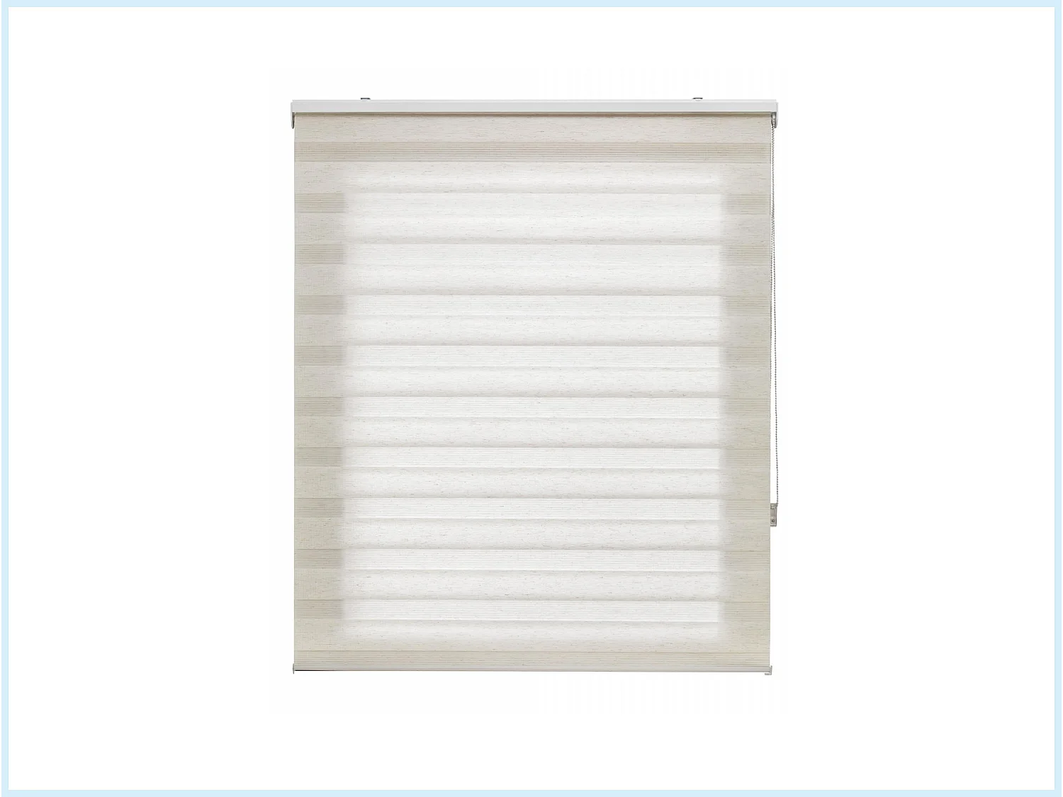 Tweekleurig dag- en nachtrolgordijn met dubbele weving en handketting