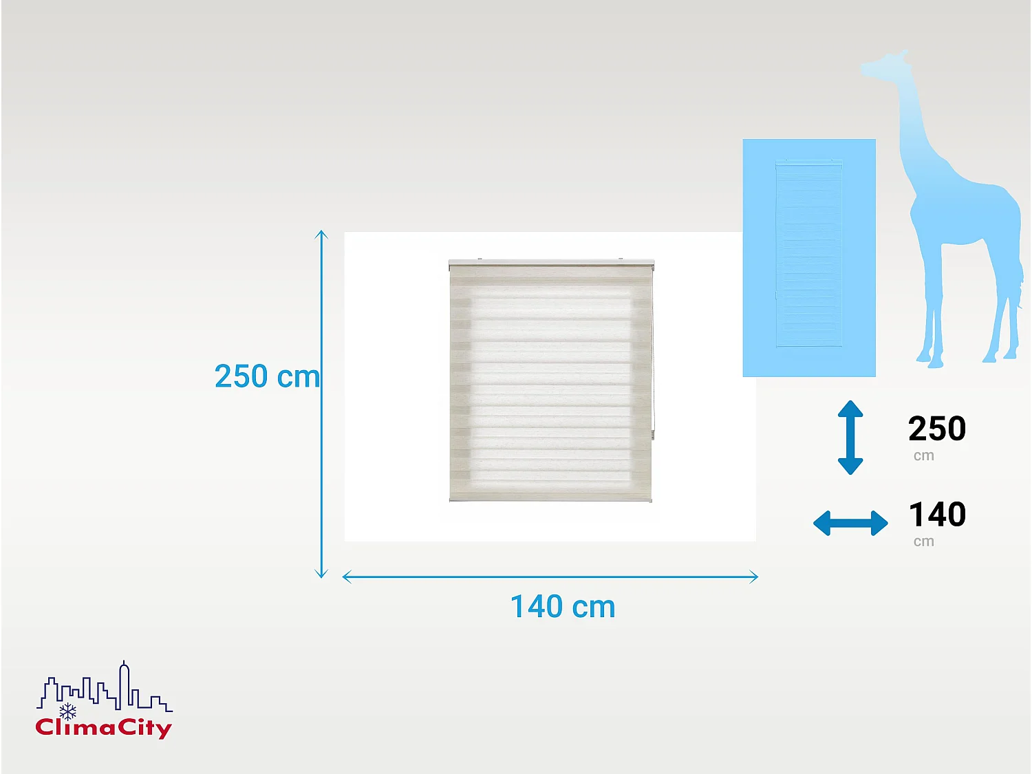 Tweekleurig dag- en nachtrolgordijn met dubbele weving en handketting