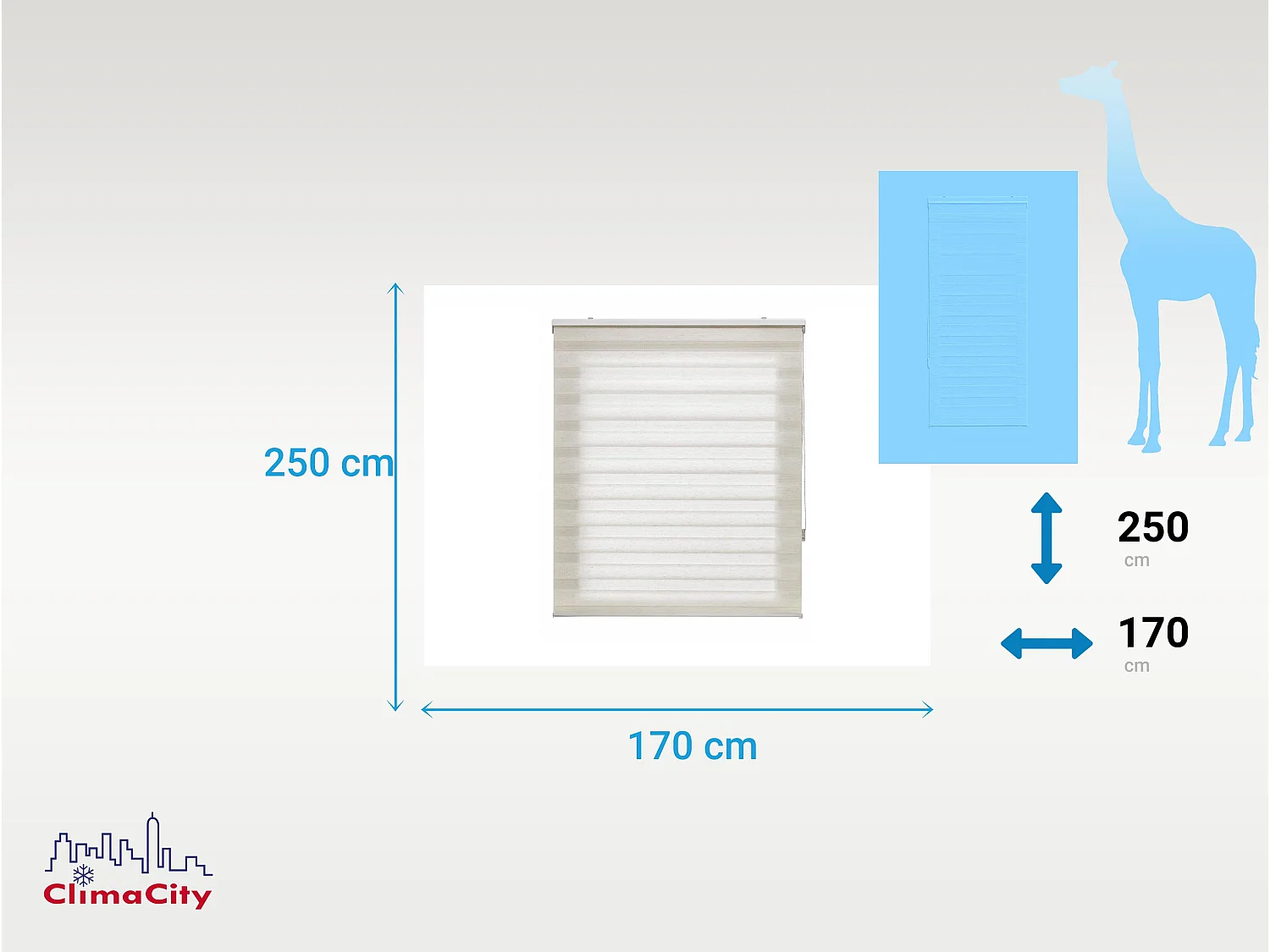 Tweekleurig dag- en nachtrolgordijn met dubbele weving en handketting