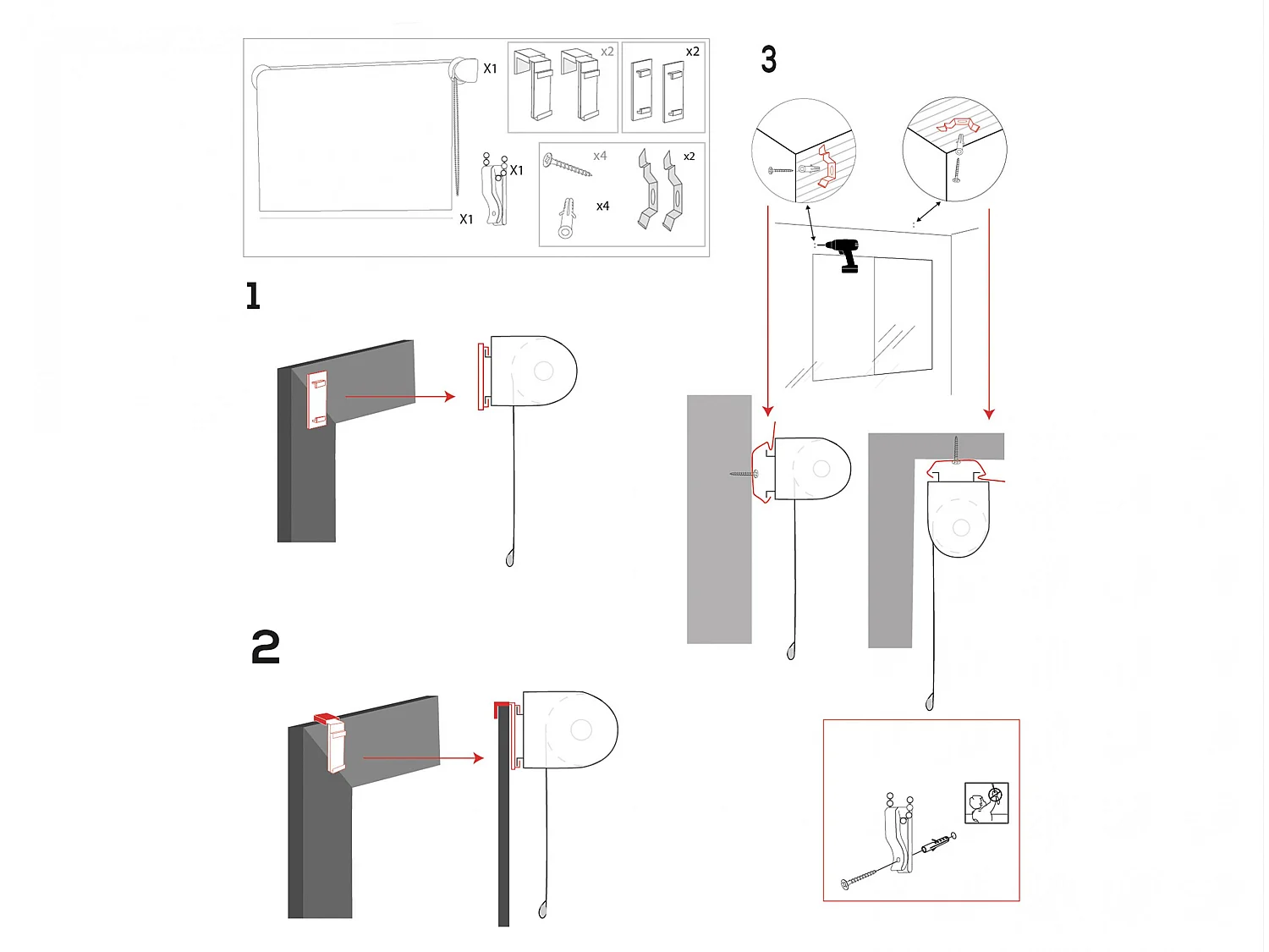 Store enrouleur Easyfix Polyester Opaque 47x180