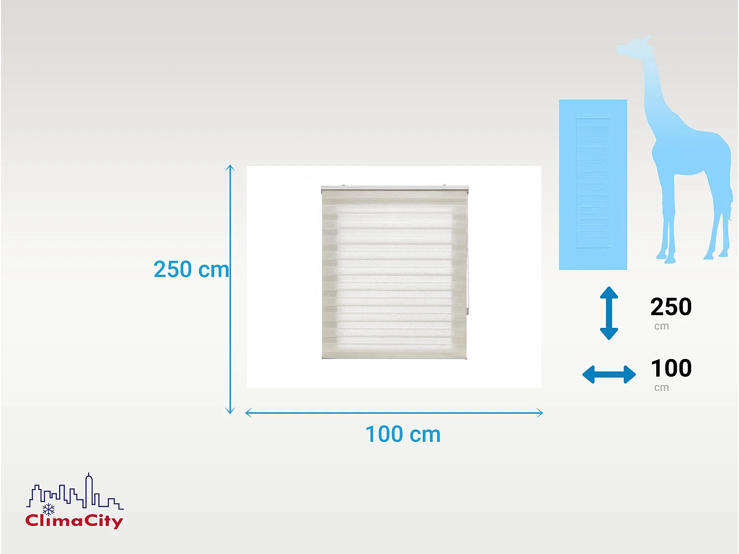 Tweekleurig dag- en nachtrolgordijn met dubbele weving en handketting