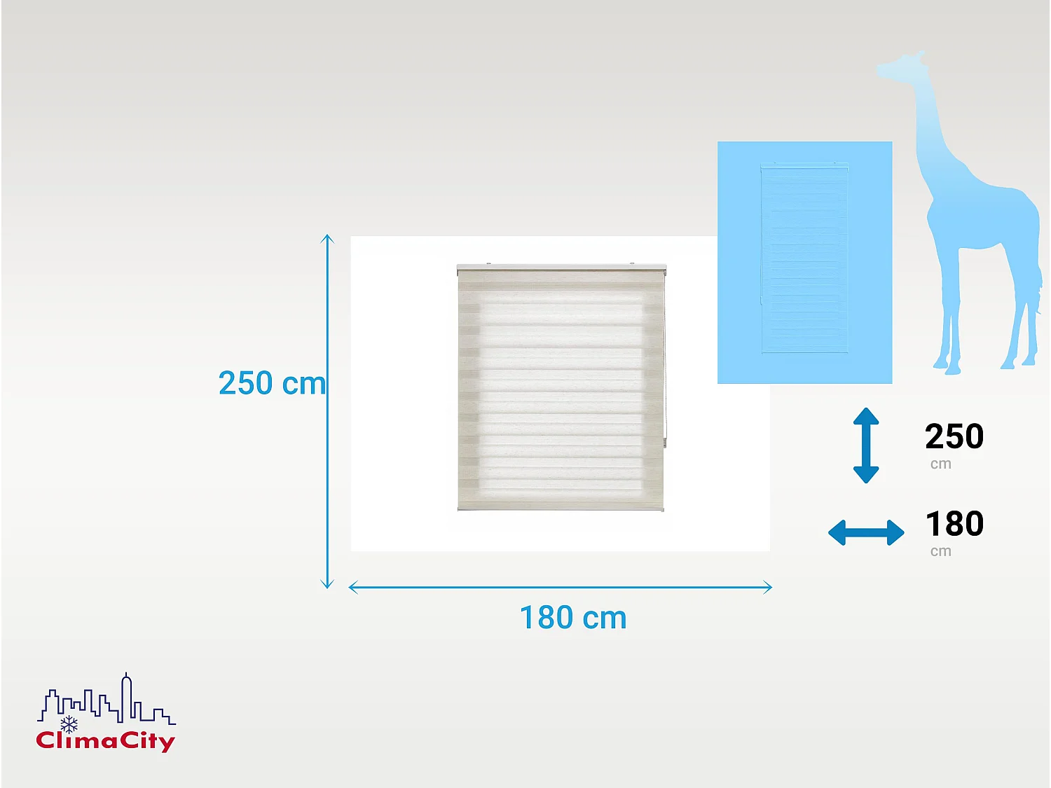 Tweekleurig dag- en nachtrolgordijn met dubbele weving en handketting
