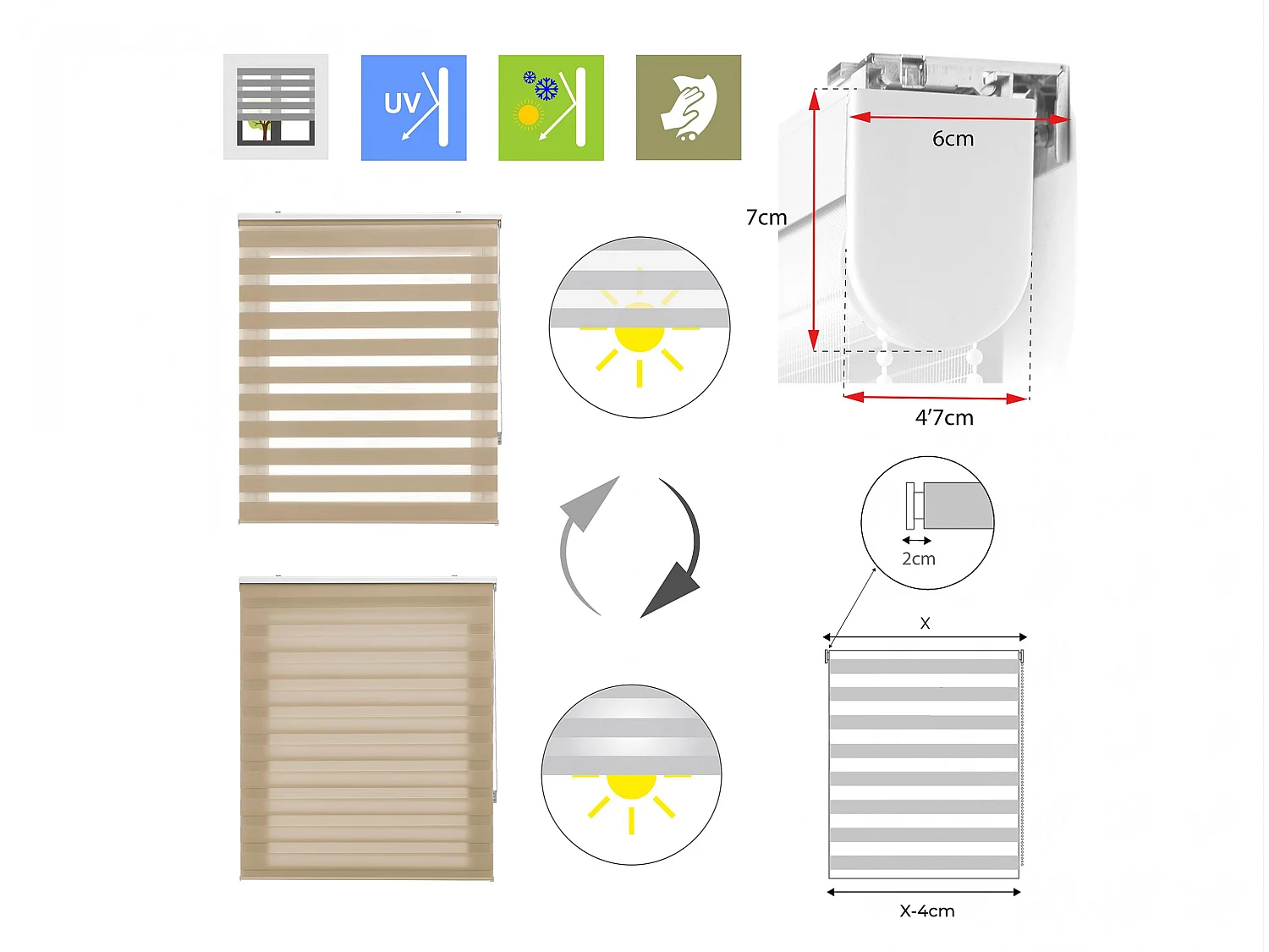 Store enrouleur Polyester Translucide 180x250