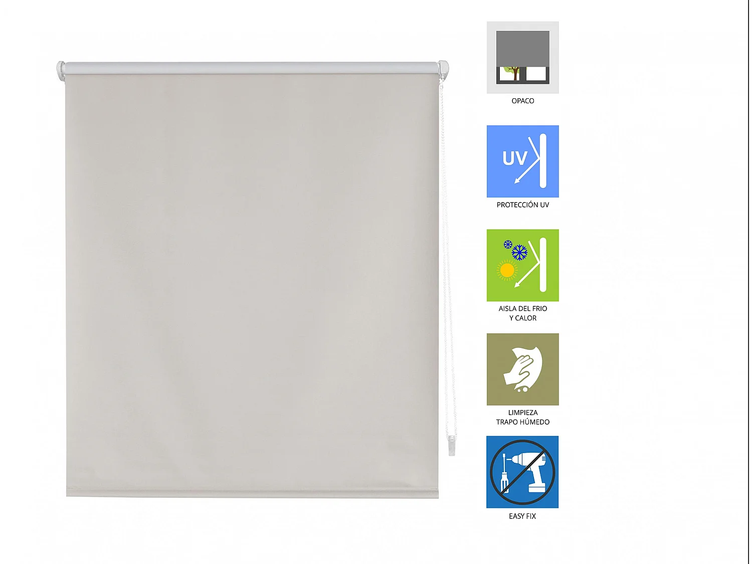 Store enrouleur Easyfix Polyester Opaque 37x180