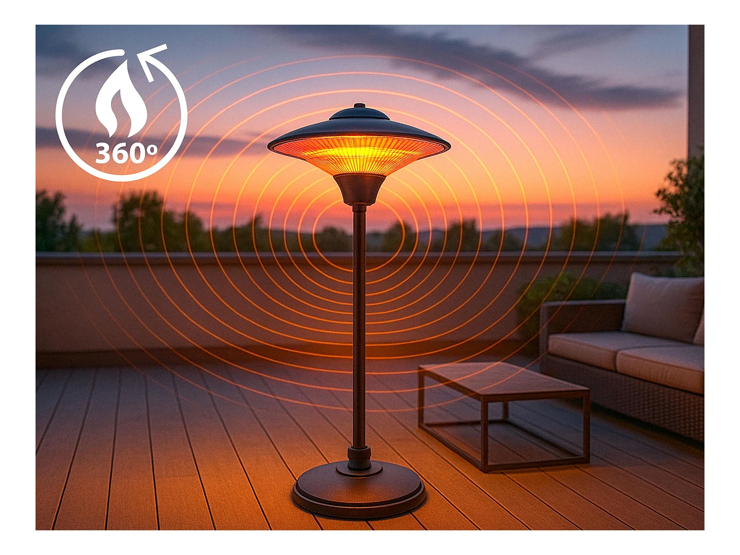 Fornello da esterno con piede a lampione