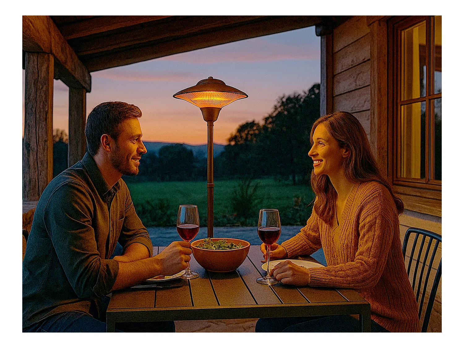 Fornello da esterno con piede a lampione