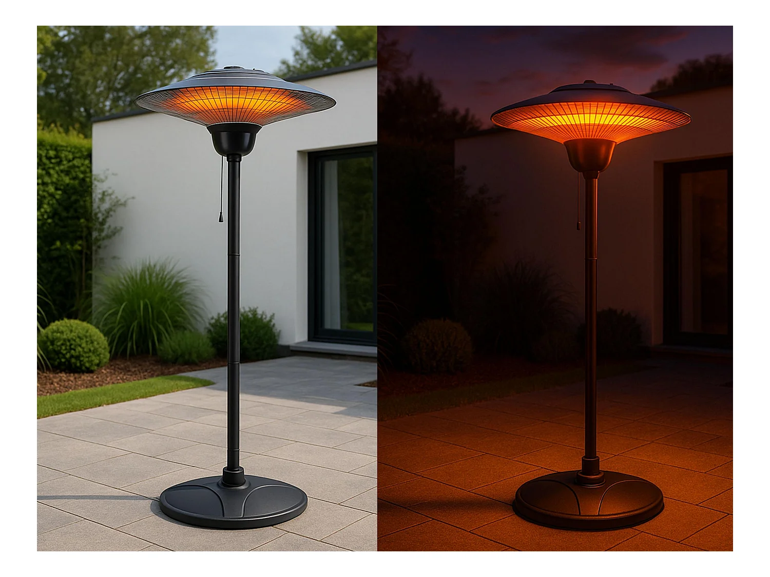 Cuisinière d'extérieur avec pied de lampadaire