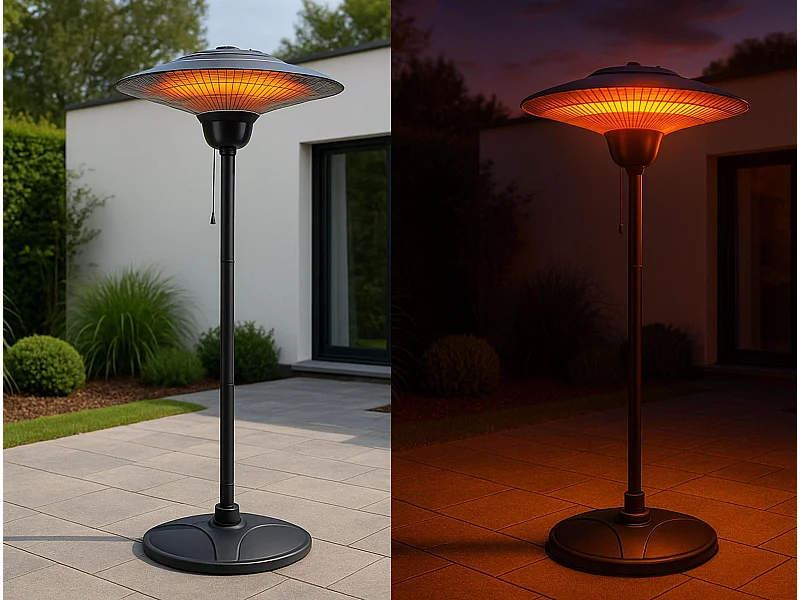 Cuisinière d'extérieur avec pied de lampadaire