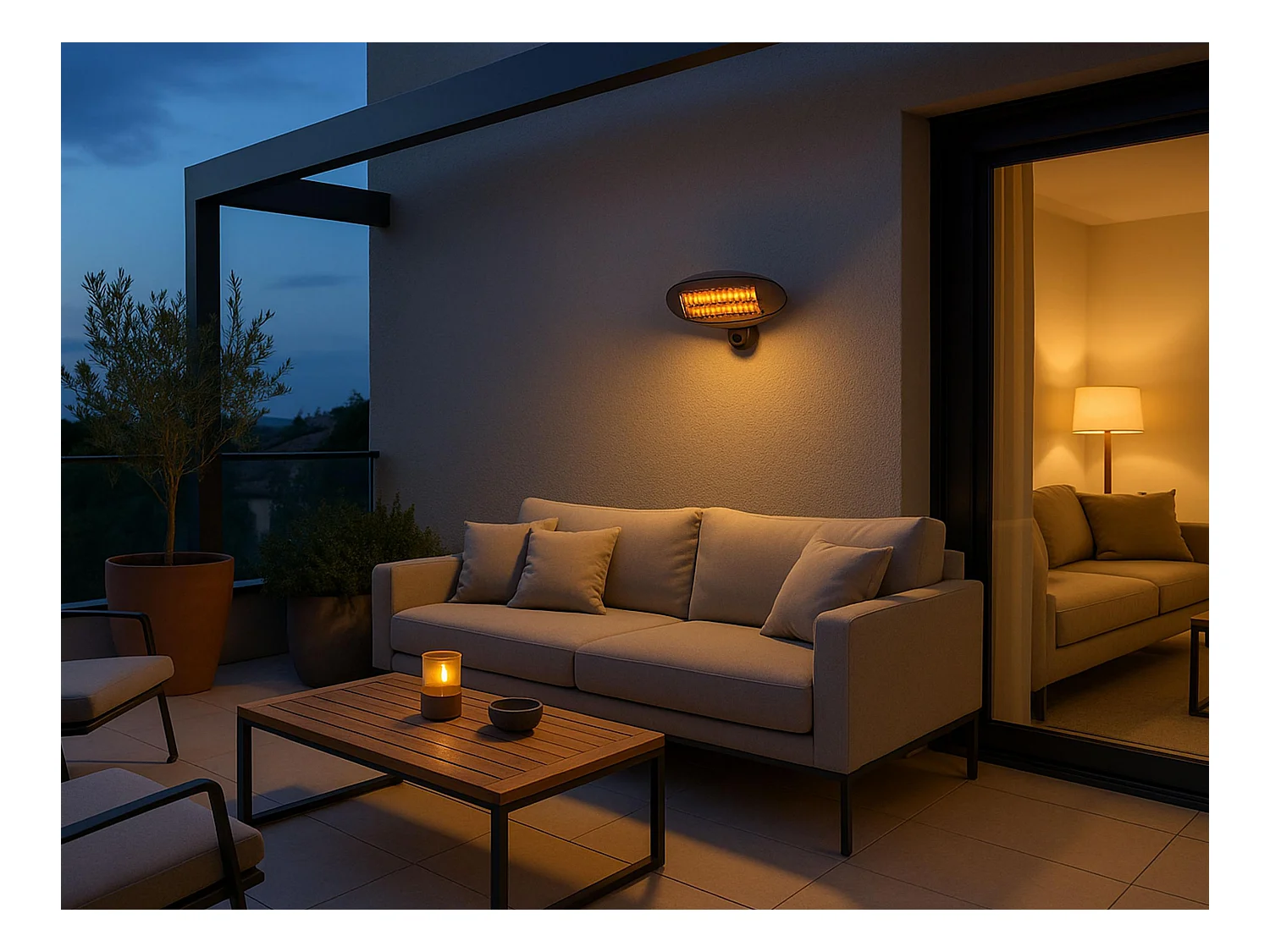 Riscaldatore alogeno da esterno 3 potenze