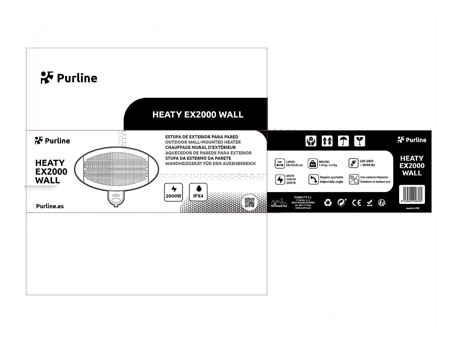 Riscaldatore alogeno da esterno 3 potenze