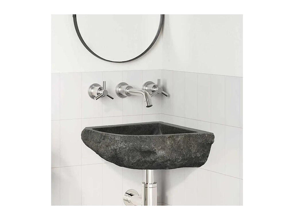 Lavabo | Bassin d'angle suspendu au mur Gris (30-37) x (30-37) x 12 cm