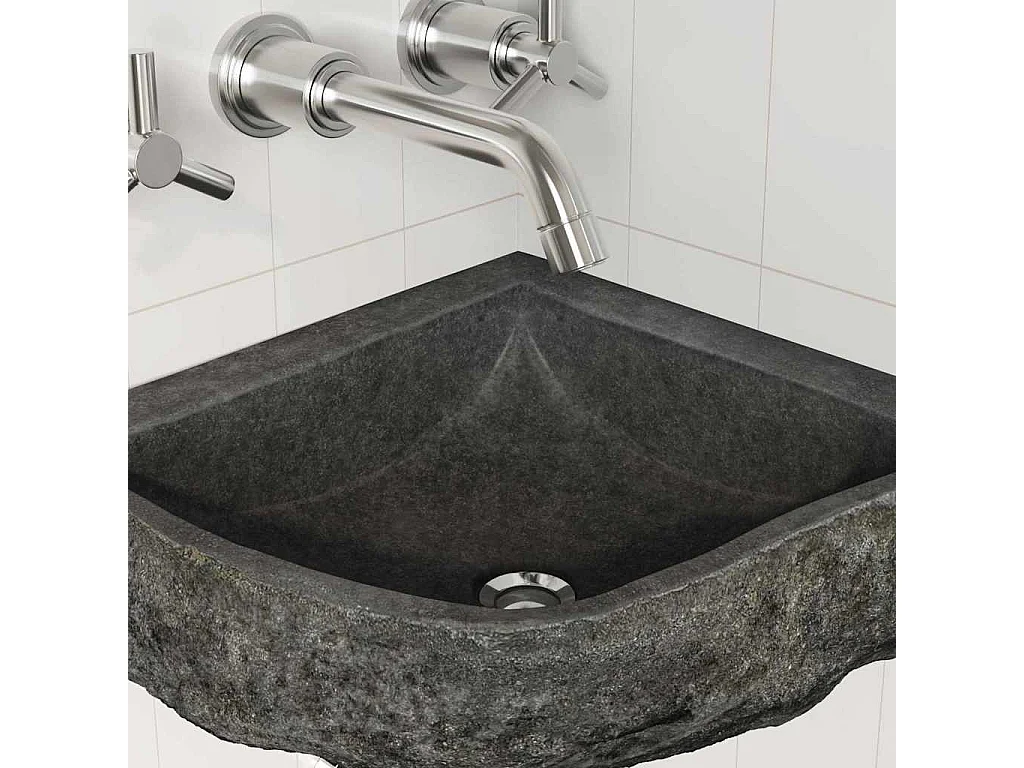 Lavabo | Bassin d'angle suspendu au mur Gris (30-37) x (30-37) x 12 cm