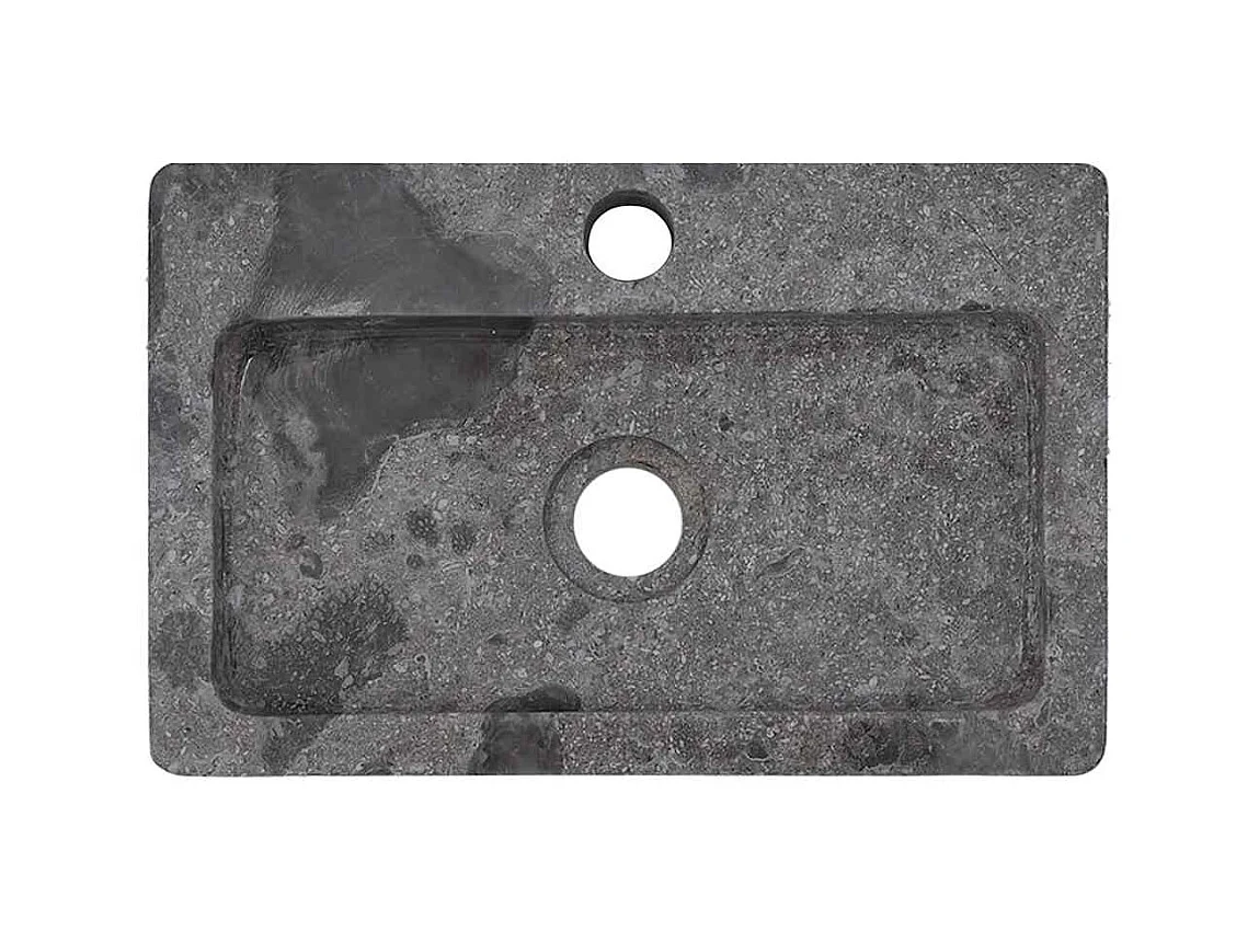 Lavabo salle de bain-Vasque mural gris 38x24x6,5 cm marbre