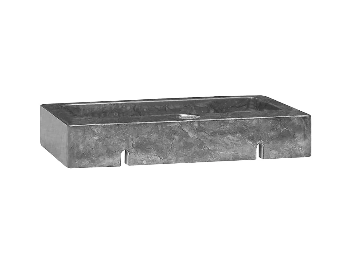 Lavabo salle de bain-Vasque mural gris 38x24x6,5 cm marbre