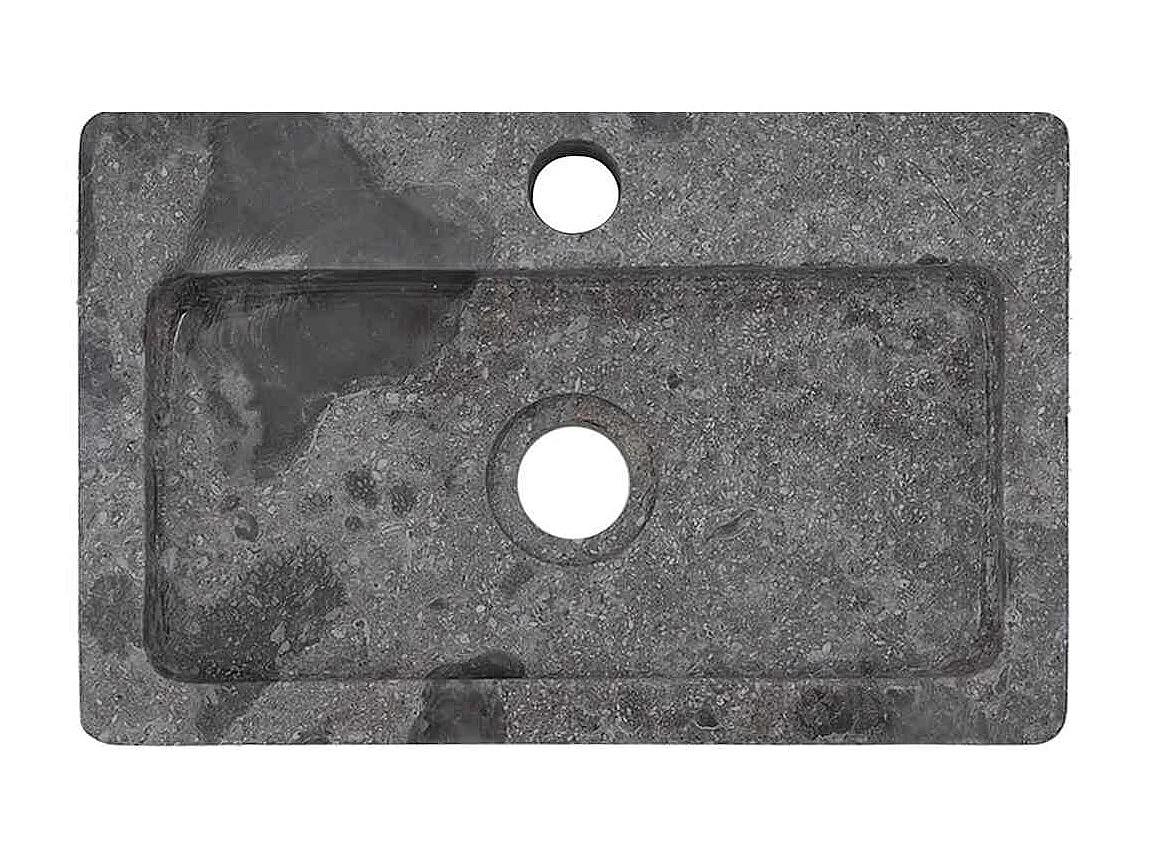 Lavabo salle de bain-Vasque mural gris 38x24x6,5 cm marbre