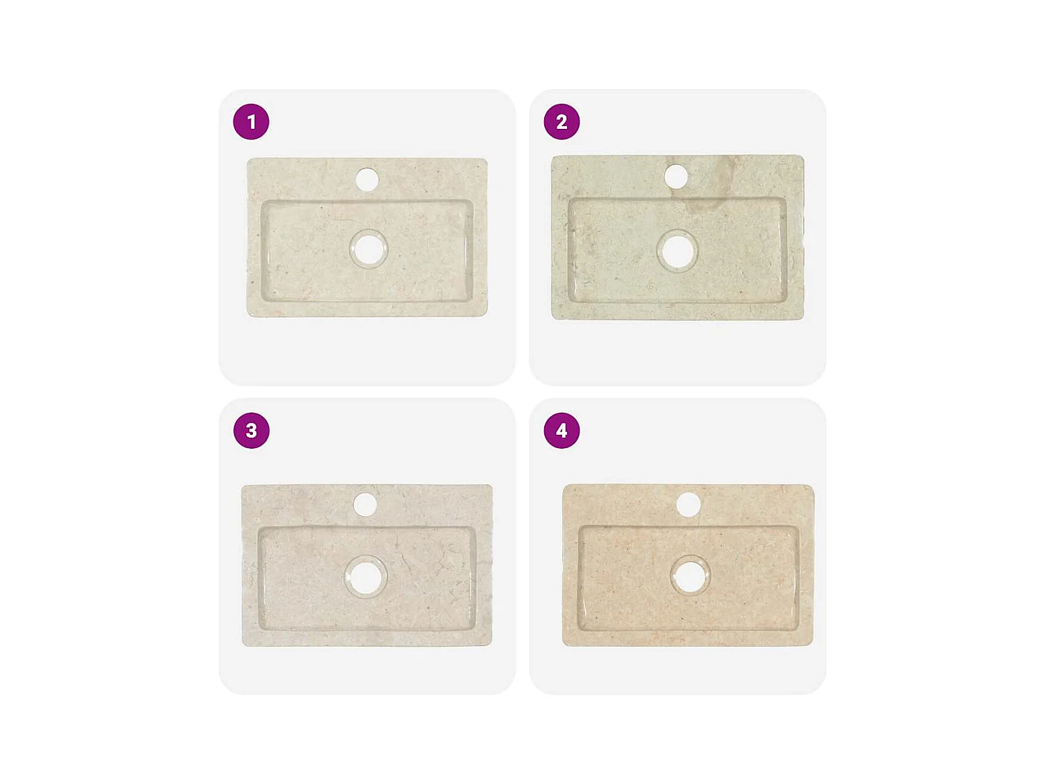 Lavabo salle de bain-Vasque mural crème 38x24x6,5 cm marbre