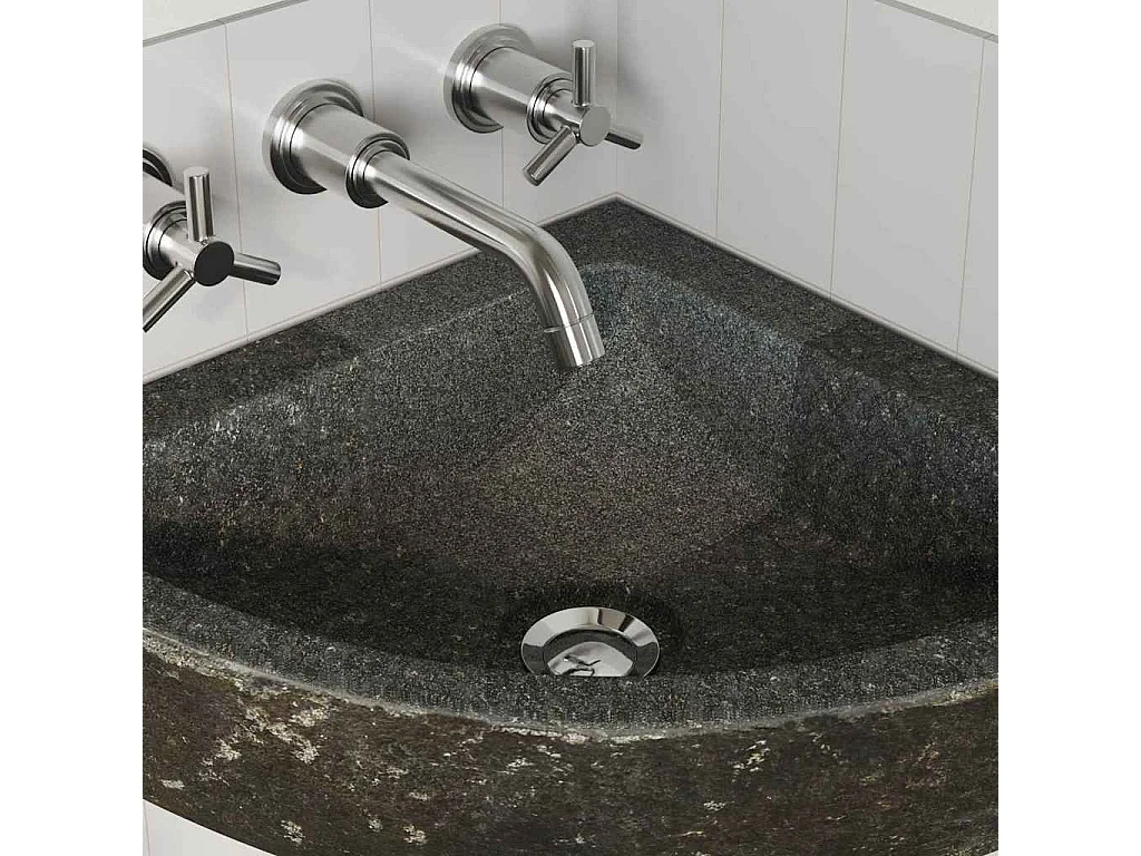 Lavabo | Bassin d'angle suspendu au mur Gris (38-45) x (38-45) x 12 cm