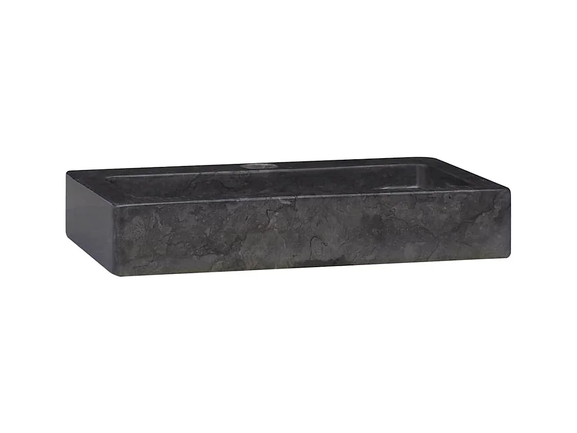 Lavabo salle de bain-Vasque mural noir 38x24x6,5 cm marbre