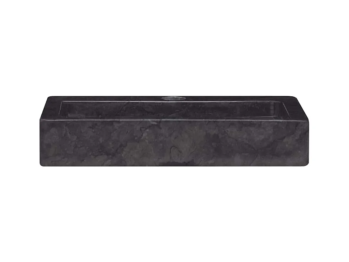 Lavabo salle de bain-Vasque mural noir 38x24x6,5 cm marbre