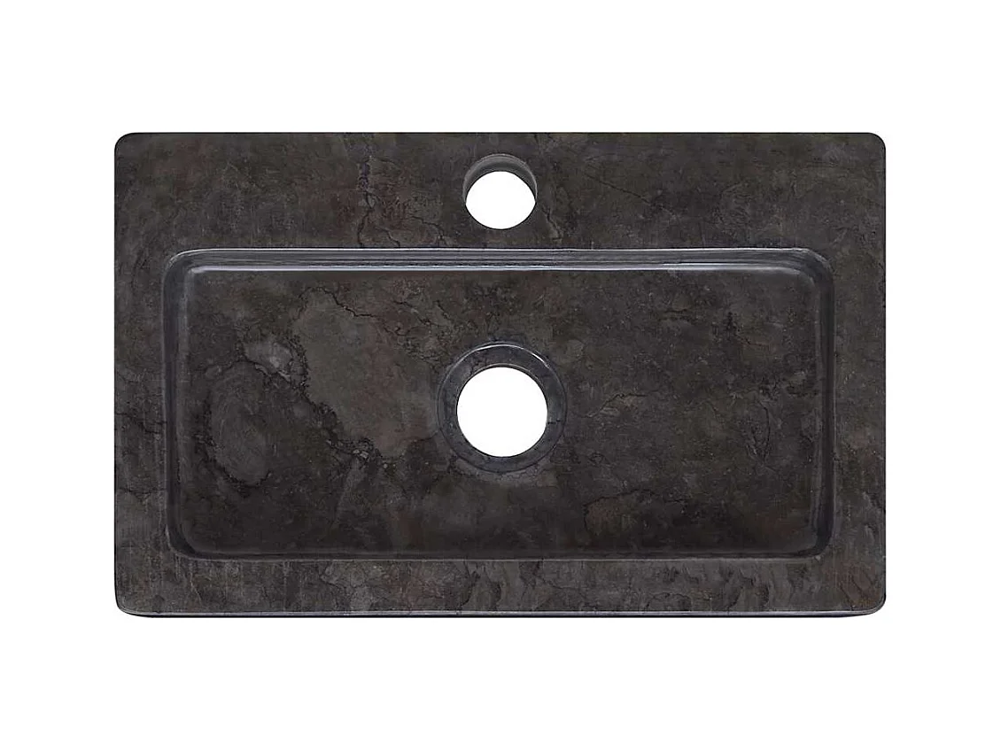 Lavabo salle de bain-Vasque mural noir 38x24x6,5 cm marbre