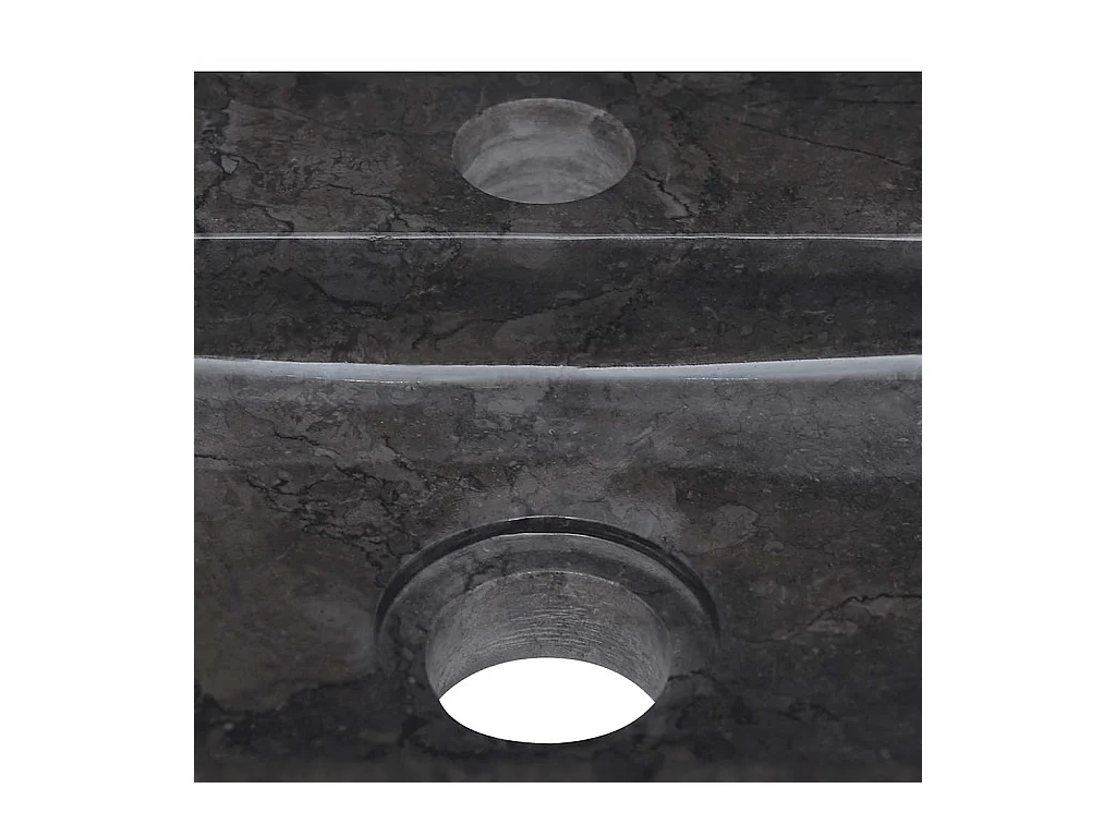 Lavabo salle de bain-Vasque mural noir 38x24x6,5 cm marbre