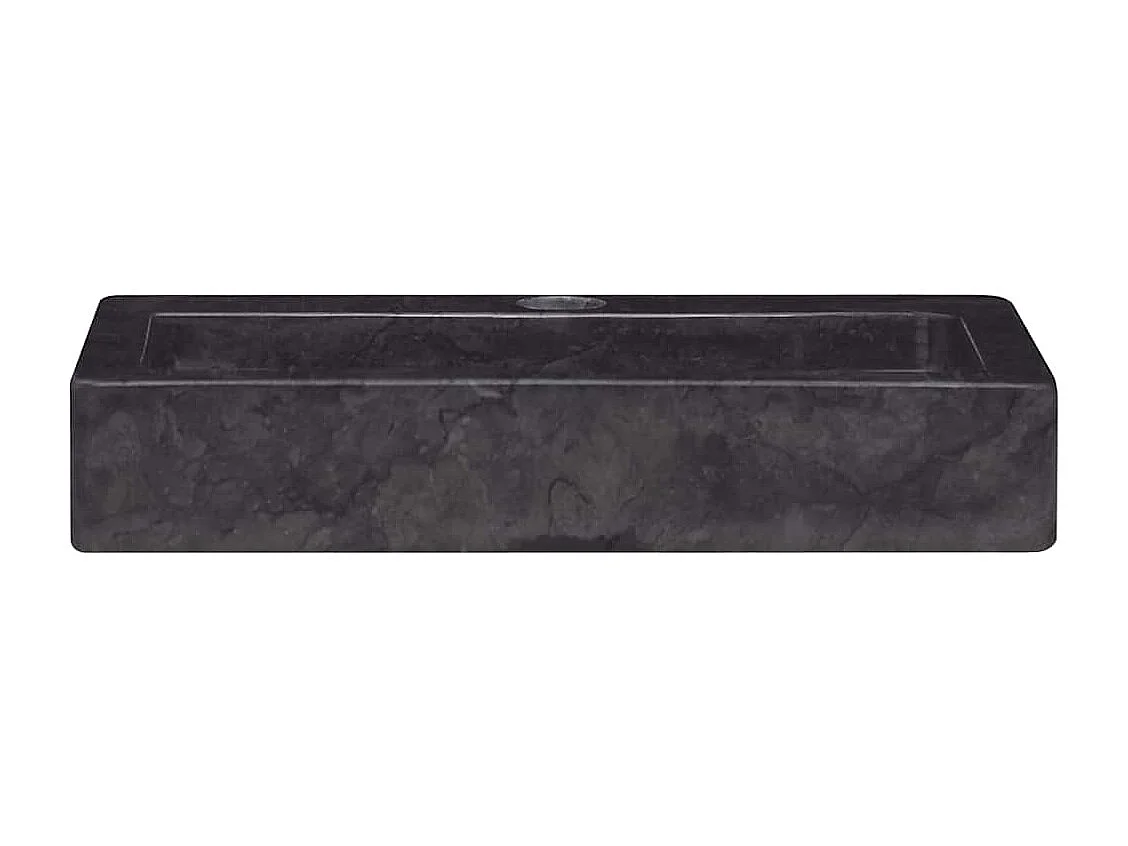 Lavabo salle de bain-Vasque mural noir 38x24x6,5 cm marbre