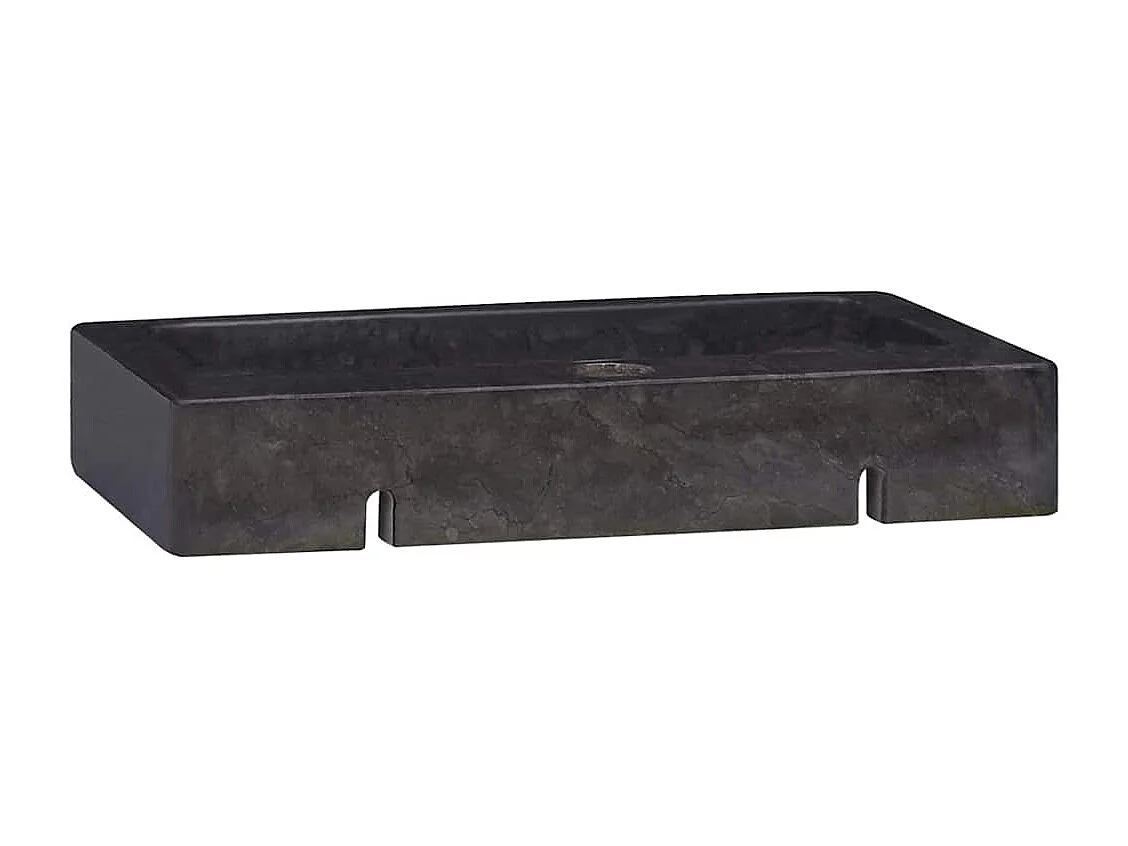 Lavabo salle de bain-Vasque mural noir 38x24x6,5 cm marbre