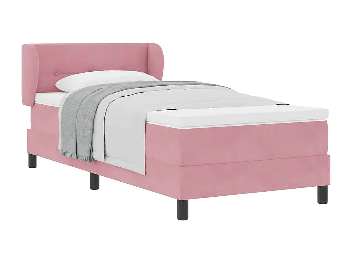 Lit simple-Lit à ressorts avec matelas gris foncé 80x200 cm en velours