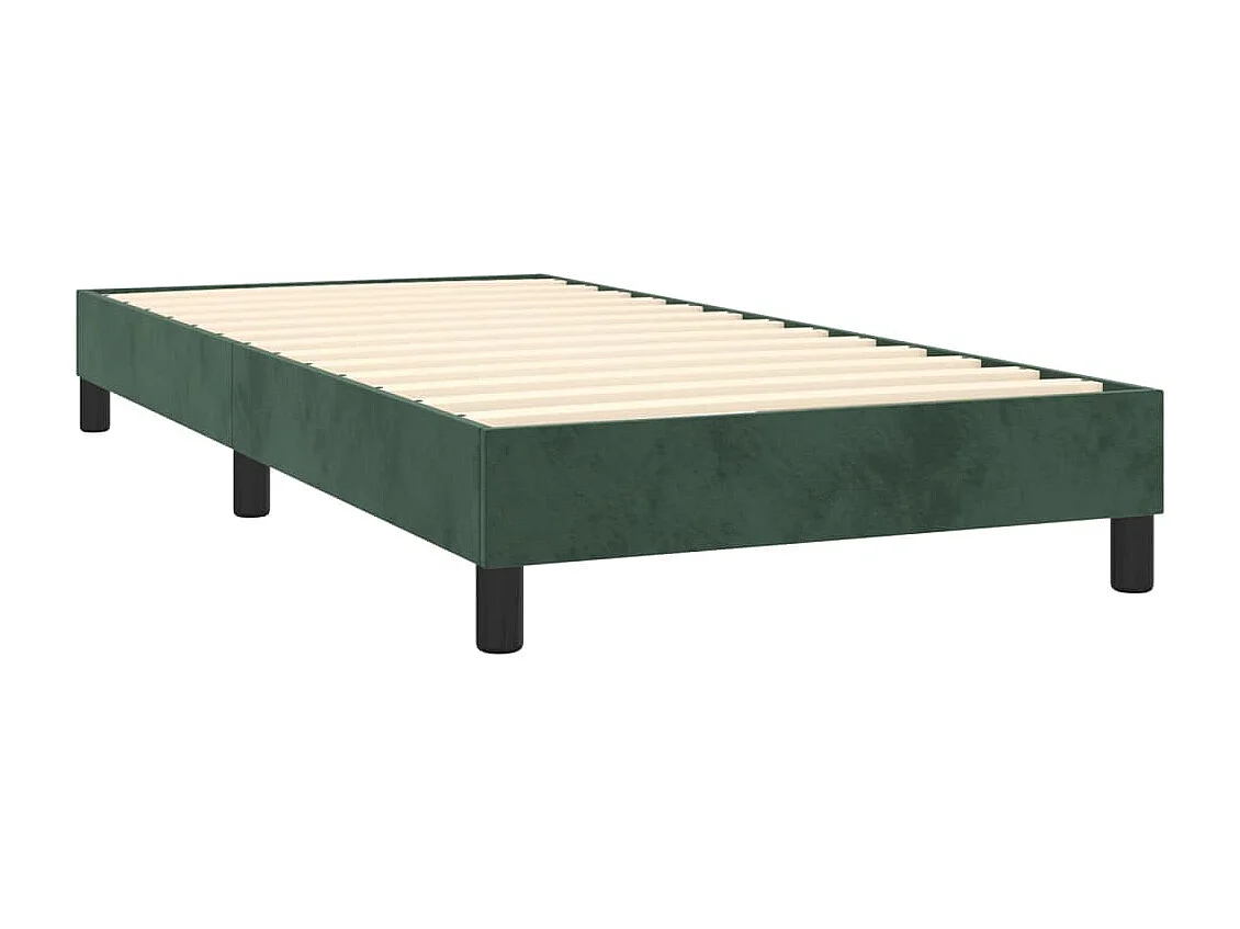 Cama individual | Cama box spring con colchón terciopelo verde oscuro 80x200 cm SHL89900
