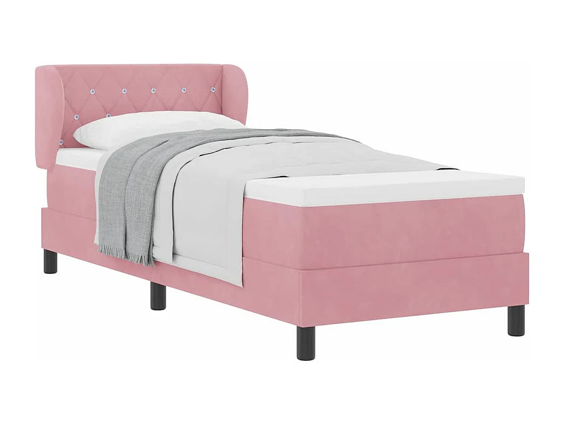 Lit simple-Lit à ressorts avec matelas gris foncé 80x200 cm en velours