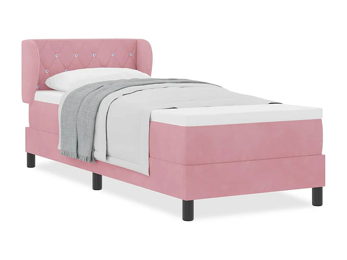 Lit simple-Lit à ressorts avec matelas gris foncé 80x200 cm en velours