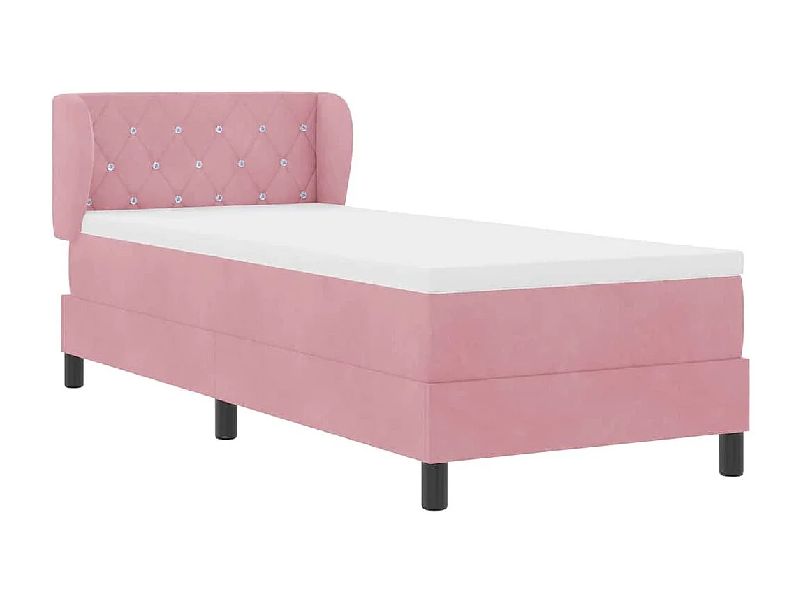 Lit simple-Lit à ressorts avec matelas gris foncé 80x200 cm en velours