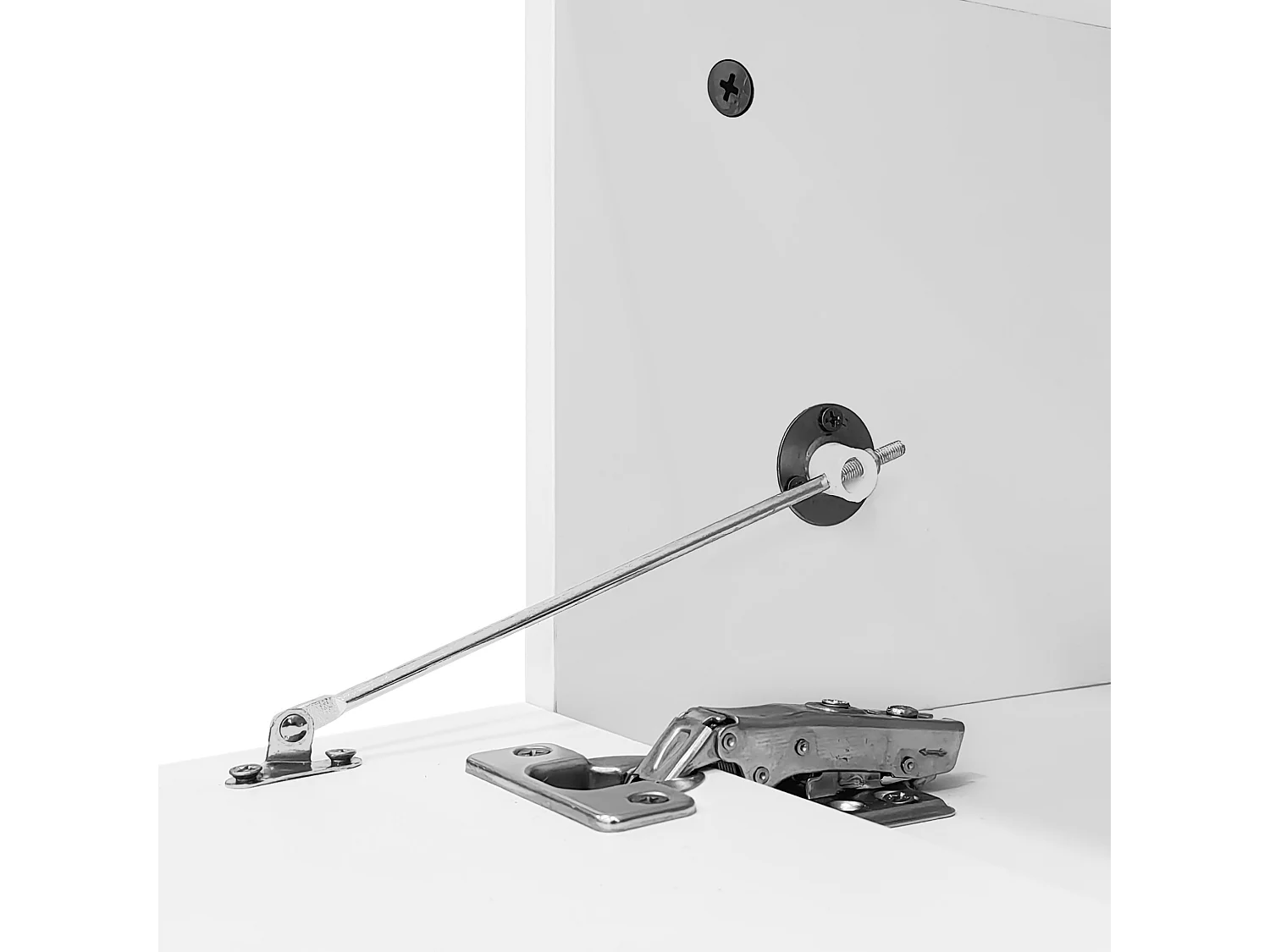 Lowboard Moderne TV-Schrank in Hochglanz Weiß mit Holzoptik und Glasregalen (180×38×48 cm), TV-Board TV-Kommode Fernsehschrank für Wohnzimmer Schlafzimmer