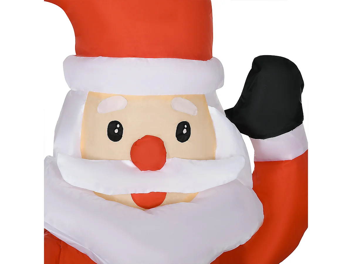 Aufblasbare Weihnachtsdeko mit LED-Beleuchtung Weihnachtsmann Weihnachtsbeleuchtung 1,22 m