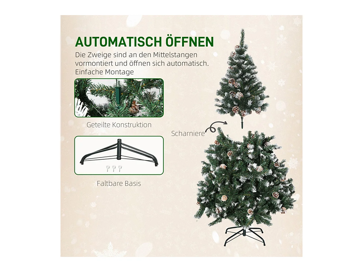 Weihnachtsbaum mit 676 Zweige und 41 Zapfen Künstlichen Weihnachten Tannenbaum 180 cm