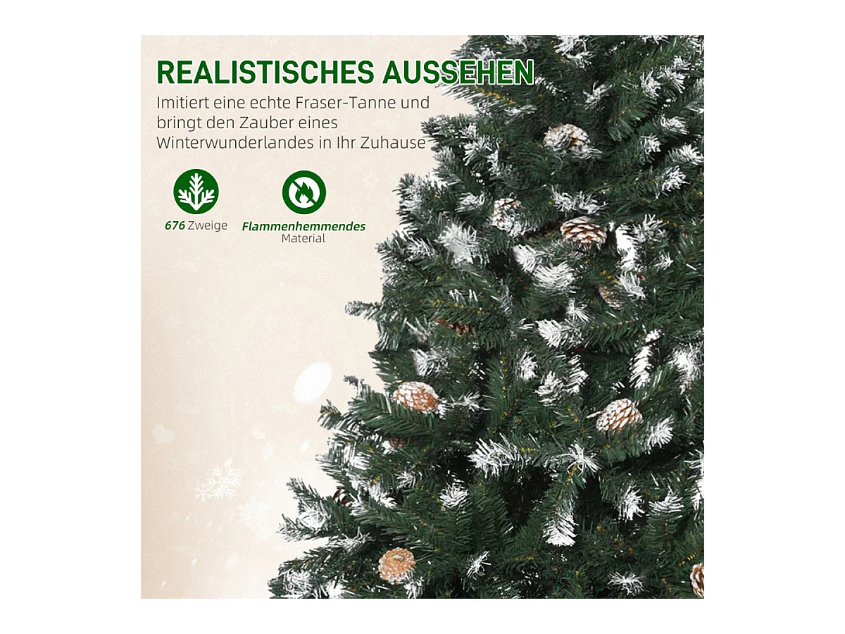 Weihnachtsbaum mit 676 Zweige und 41 Zapfen Künstlichen Weihnachten Tannenbaum 180 cm